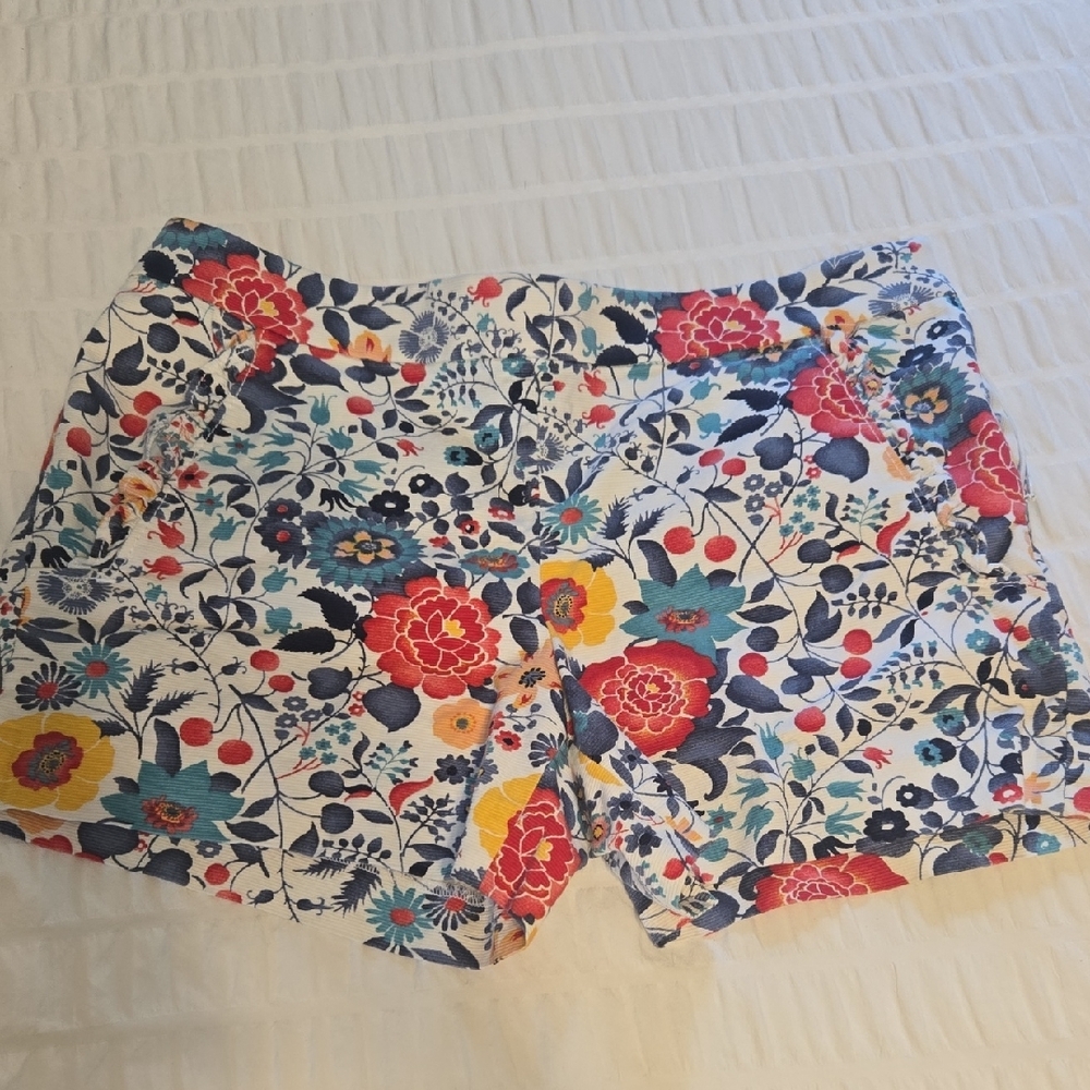💥LOFT High Waist Red and Blue Shorts